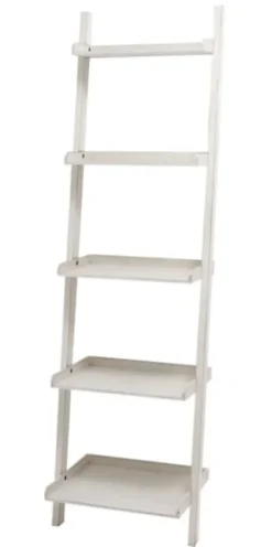 Bookshelves-Kirkland's Home Wooden Leaning Shelf White