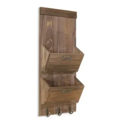 Wall Storage-Kirkland's Home Wooden Letter Holder With Hooks Wall Organizer