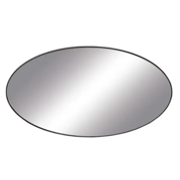 Decorative Mirrors-Kirkland's Home Wooden Oval Frame Wall Mirror Black