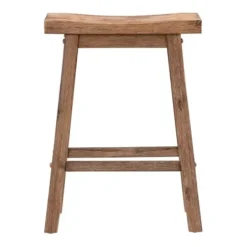 Bar Stools & Counter Height Stools-Kirkland's Home Wooden Saddle Seat Counter Stool Brown