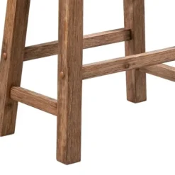 Bar Stools & Counter Height Stools-Kirkland's Home Wooden Saddle Seat Counter Stool Brown