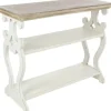Console Tables-Kirkland's Home Wooden 2-Shelf Console Table White