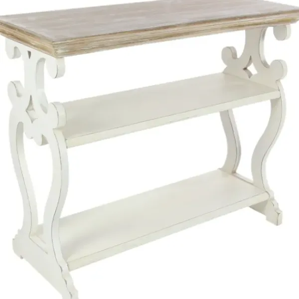 Console Tables-Kirkland's Home Wooden 2-Shelf Console Table White