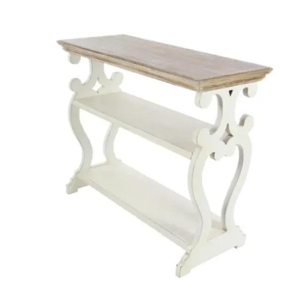 Console Tables-Kirkland's Home Wooden 2-Shelf Console Table White