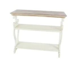 Console Tables-Kirkland's Home Wooden 2-Shelf Console Table White