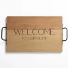 Decorative Trays-Kirkland's Home Wooden Tray With Rope Handles Brown