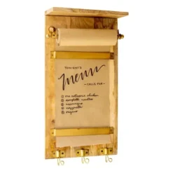 Wall Storage-Kirkland's Home Wooden Wall Note Roll With Hooks