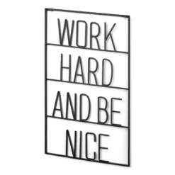 Wall Quotes & Signs-Kirkland's Home Word Hard And Be Nice Metal Wall Plaque Black