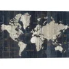 Framed Art-Kirkland's Home World Map Canvas Art Print Blue