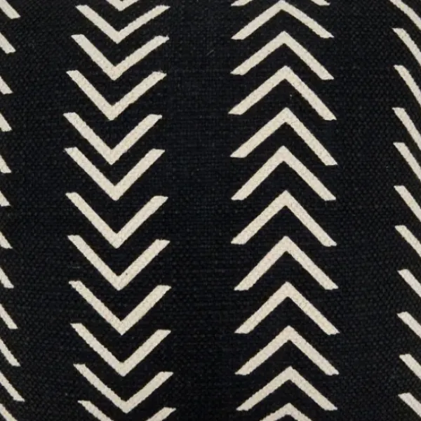 Pillows-Kirkland's Home Woven Black And White Chevron Throw Pillow Black/White