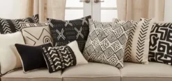 Pillows-Kirkland's Home Woven Black And White Chevron Throw Pillow Black/White