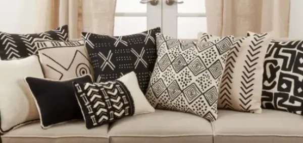 Pillows-Kirkland's Home Woven Black And White Chevron Throw Pillow Black/White