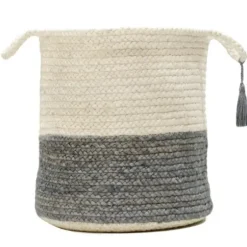 Baskets & Boxes-Kirkland's Home Woven Bone Shaped Basket, 21 In. Gray