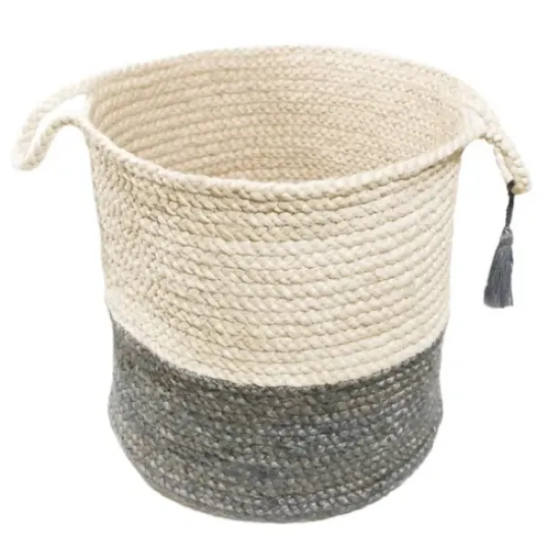 Baskets & Boxes-Kirkland's Home Woven Bone Shaped Basket, 21 In. Gray