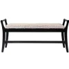 Benches & Ottomans-Kirkland's Home Woven Hyacinth And Black Wood Bench White