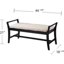 Benches & Ottomans-Kirkland's Home Woven Hyacinth And Black Wood Bench White