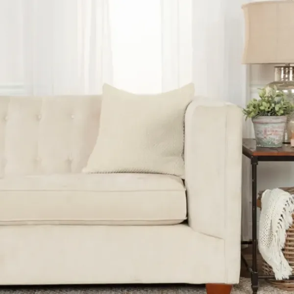 Pillows-Kirkland's Home Woven Nubby Pillow Ivory