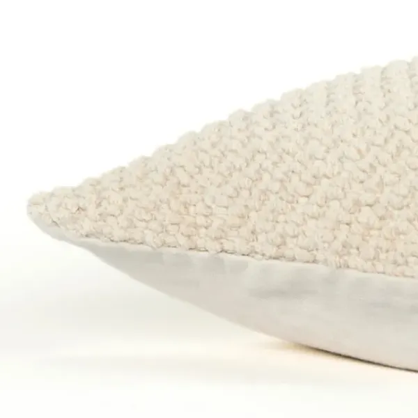 Pillows-Kirkland's Home Woven Nubby Pillow Ivory