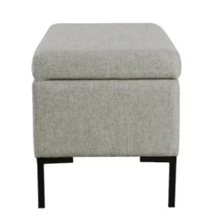Benches & Ottomans-Kirkland's Home Woven Polyester Storage Bench Gray