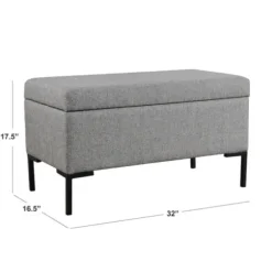 Benches & Ottomans-Kirkland's Home Woven Polyester Storage Bench Gray