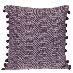 Pillows-Kirkland's Home Woven Pom Pom Pillow Purple