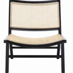 Accent Chairs-Kirkland's Home Woven Rattan Low-Slung Accent Chair Black