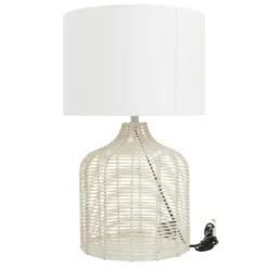 Table Lamps-Kirkland's Home Woven Rattan Table Lamp Ivory