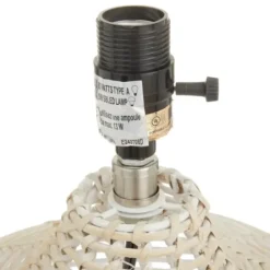 Table Lamps-Kirkland's Home Woven Rattan Table Lamp Ivory