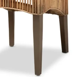 Dining Chairs-Kirkland's Home Woven Rattan White Cushion Dining Chairs, Set Of 2 Tan/White