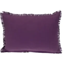 Pillows-Kirkland's Home Woven Stripes Fringe Lumbar Pillow Purple