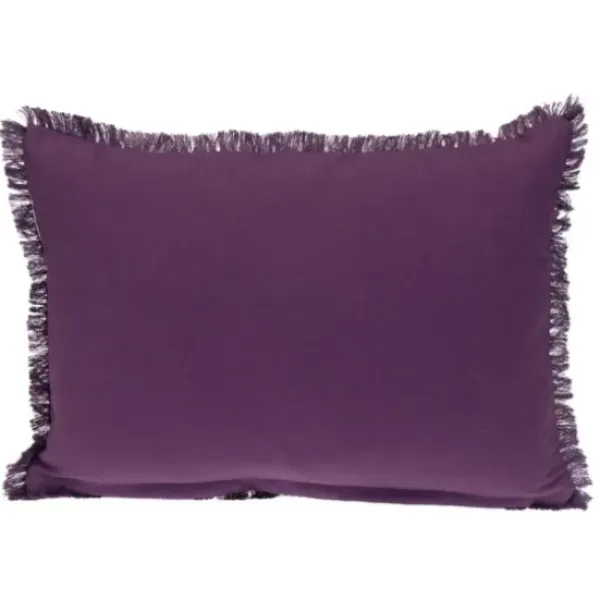 Pillows-Kirkland's Home Woven Stripes Fringe Lumbar Pillow Purple