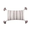Pillows-Kirkland's Home Woven Tasseled Lumbar Pillow Gray