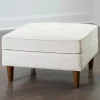 Benches & Ottomans-Kirkland's Home Wyatt Ecru Woven Ottoman Ivory