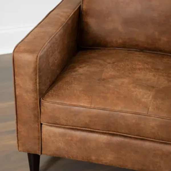 Accent Chairs-Kirkland's Home Wyatt Faux Leather Armchair Brown