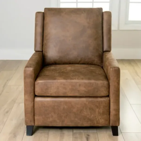 Accent Chairs-Kirkland's Home Wyatt Faux Leather Recliner Brown