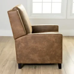 Accent Chairs-Kirkland's Home Wyatt Faux Leather Recliner Brown