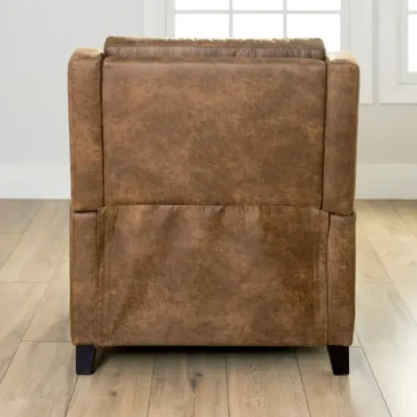 Accent Chairs-Kirkland's Home Wyatt Faux Leather Recliner Brown