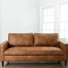 Sofas & Loveseats-Kirkland's Home Wyatt Faux Leather Sofa Brown