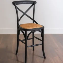 Bar Stools & Counter Height Stools-Kirkland's Home X-Back Counter Stool Black