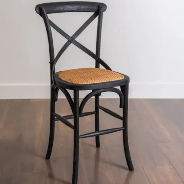 Bar Stools & Counter Height Stools-Kirkland's Home X-Back Counter Stool Black