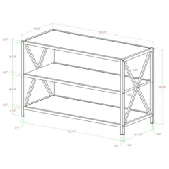 Office Furniture-Kirkland's Home X-Frame 3-Tier Barnwood Bookshelf