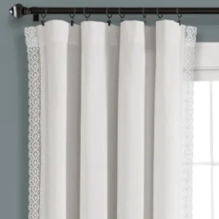 Curtains & Drapes-Kirkland's Home Yellow & Gray Farmhouse Curtain Panel Set, 95 In. Yellow/Gray