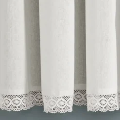Curtains & Drapes-Kirkland's Home Yellow & Gray Farmhouse Curtain Panel Set, 95 In. Yellow/Gray