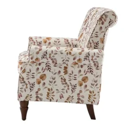 Accent Chairs-Kirkland's Home Yellow And Orange Leaf Upholstered Accent Chair Yellow/Orange