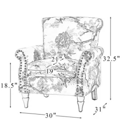 Accent Chairs-Kirkland's Home Yellow And Orange Leaf Upholstered Accent Chair Yellow/Orange