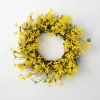 Wreaths-Kirkland's Home Yellow Blooming Forsythia Twig Wreath Yellow/Brown