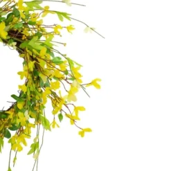 Wreaths-Kirkland's Home Yellow Forsythia Spiral Wreath Yellow/Green