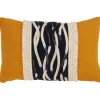 Pillows-Kirkland's Home Yellow Wave Stitched Fringe Lumbar Pillow Yellow/Black