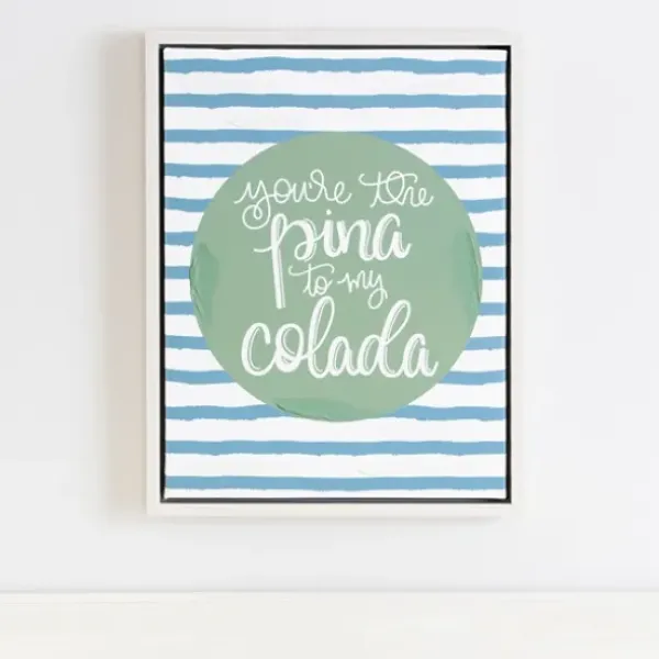 Wall Quotes & Signs-Kirkland's Home You'Re The Pina Colada Framed Canvas Art Print Blue/White/Green