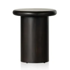 Accent & End Tables-Kirkland's Home Zach Charcoal Wood Pedestal End Table Black